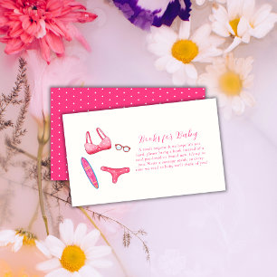 Pink Splish Splash Surf Beach Books Baby Shower Enclosure Card