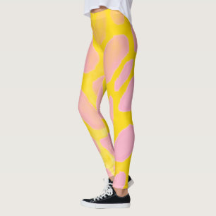 Pink Splotches On Gold Leggings