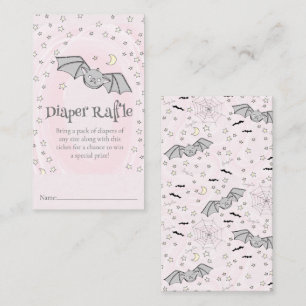 Pink Spooky Cute Diaper Raffle Fall Baby Shower Enclosure Card