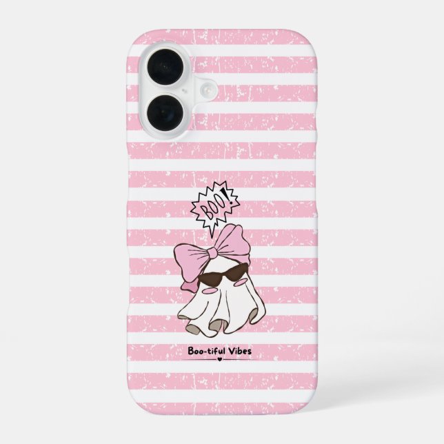 Pink Spooky Cute Ghost Phone Case (Back)