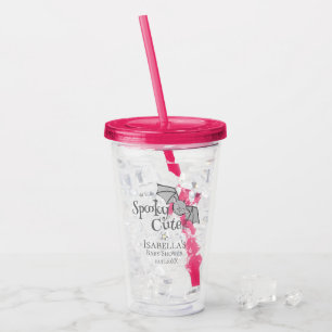 Pink Spooky Cute Halloween Girl Baby Shower Acrylic Tumbler