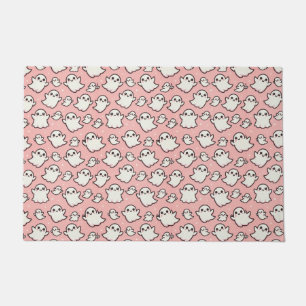 Pink Spooky Ghost Halloween Doormat