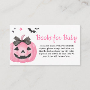 Pink Spooky Little Boo Pumpkin Books for Baby Enclosure Card