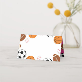Pink Sports Baby Shower Place Card