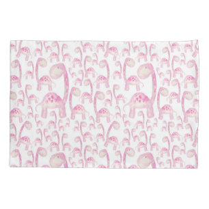 Pink Spotted Dinosaur Pillow Case