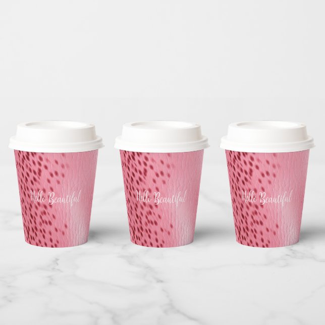 Pink Spotted Leopard Cheetah Animal Print Paper Cups (Multi)