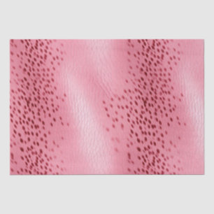 Pink Spotted Pink Leather Look Tissue Paper