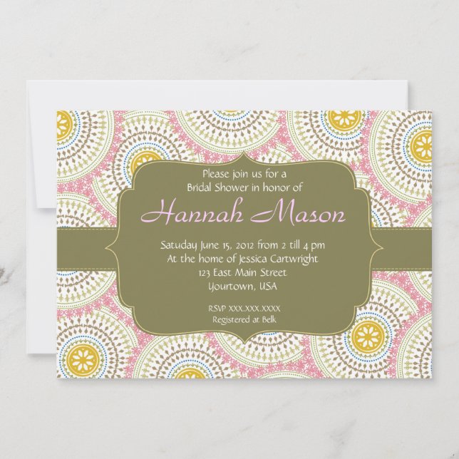 Pink Spray Shower Invitation (Front)