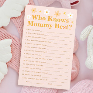 Pink Spring Baby Shower Game Who Knows Mummy Best