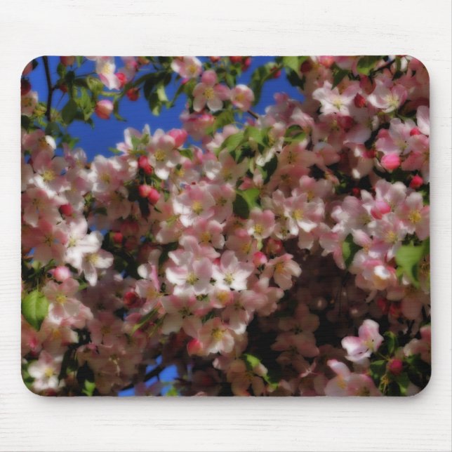 Pink Spring Blossoms Floral Art Mouse Pad (Front)