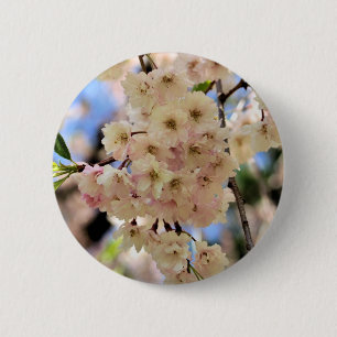 Pink Spring Blossoms Flower Button
