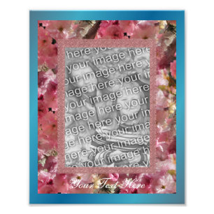 Pink Spring Blossoms Flower Frame Template Photo Print