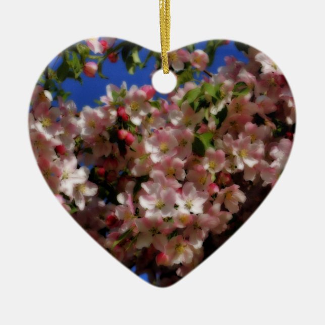 Pink Spring Blossoms Flower Ornament (Front)