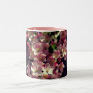 Pink Spring Blossoms Two-Tone Coffee Mug