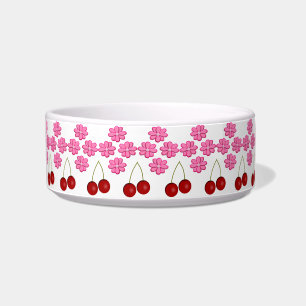 Pink Spring Cherry blossom and cherries Floral Bowl