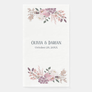 Pink Spring Floral Bouquet Wedding Napkin