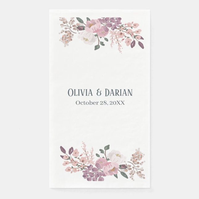 Pink Spring  Floral Bouquet Wedding   Napkin (Front)