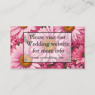 Pink spring floral pink daisies flowers QR code Enclosure Card