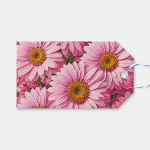 Pink spring floral pink daisies retro pink flowers gift tags