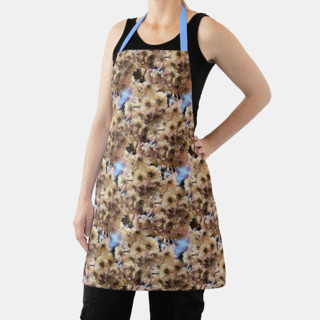 Pink Spring Flower Blossoms Nature Art Pattern   Apron (Insitu)