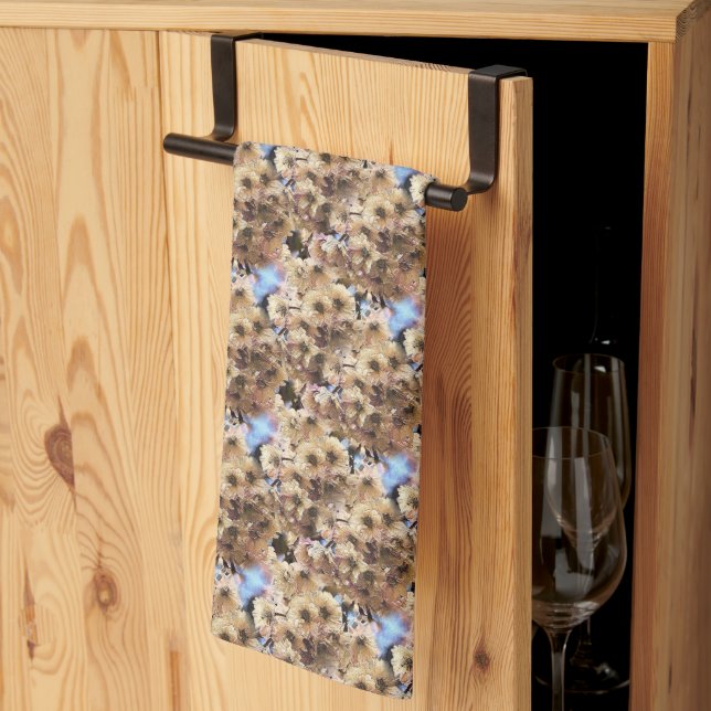 Pink Spring Flower Blossoms Nature Art Pattern   Tea Towel (Thirds Fold)