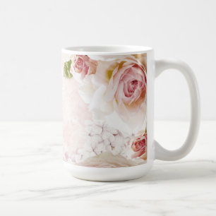 Pink Spring Flower Rose Pastel Collage Coffee Mug