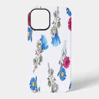 Pink Spring Flowers Watercolor Botanical iPhone 12 Case