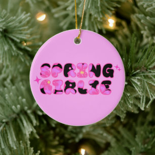 Pink Spring Girlie  Ceramic Tree Decoration