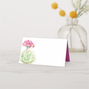 Pink spring primrose blossom floral place cards