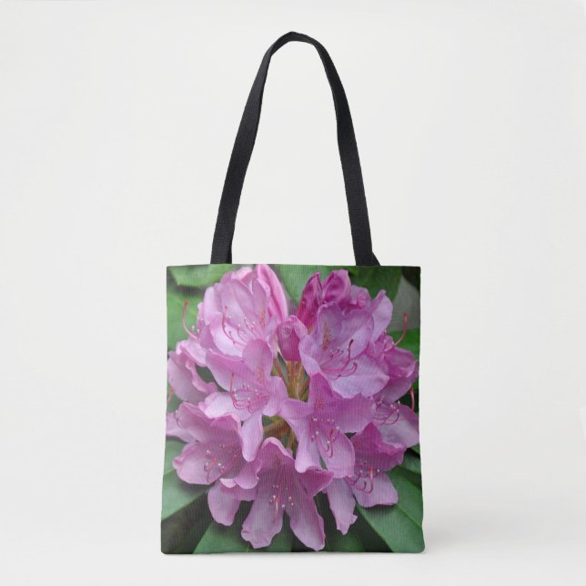 Pink spring rhododendrons tote bag (Front)
