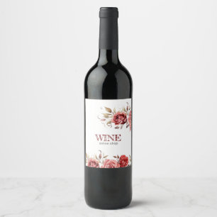 pink spring roses blooming for wine shop label
