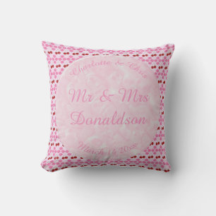 Pink Spring Wedding Cherry blossom and cherries Cushion