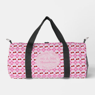 Pink Spring Wedding Cherry blossom and cherries Duffle Bag