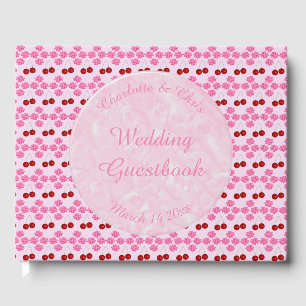 Pink Spring Wedding Cherry blossom and cherries Guest Book