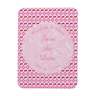 Pink Spring Wedding Cherry blossom and cherries Magnet