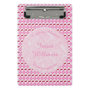 Pink Spring Wedding Cherry blossom and cherries Mini Clipboard