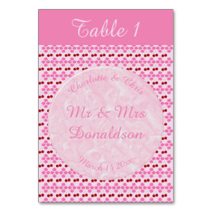 Pink Spring Wedding Cherry blossom and cherries Table Number
