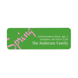 Pink Spring Word Art 1 Return Address Labels
