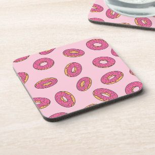 Pink Sprinkle Donut Pattern Coaster