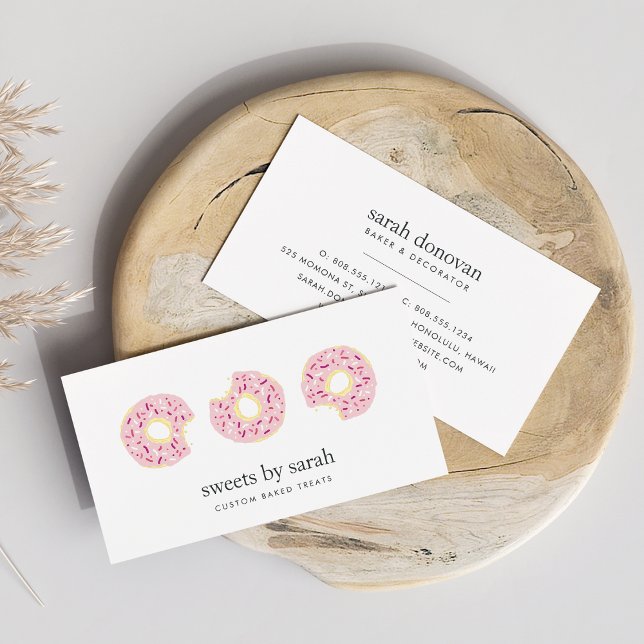 Pink Sprinkle Doughnut Business Card (Creator Uploaded)