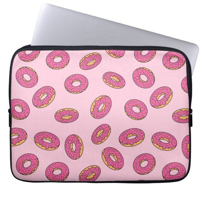 Pink Sprinkle Doughnut Pattern Laptop Sleeve (Front)