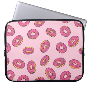 Pink Sprinkle Doughnut Pattern Laptop Sleeve