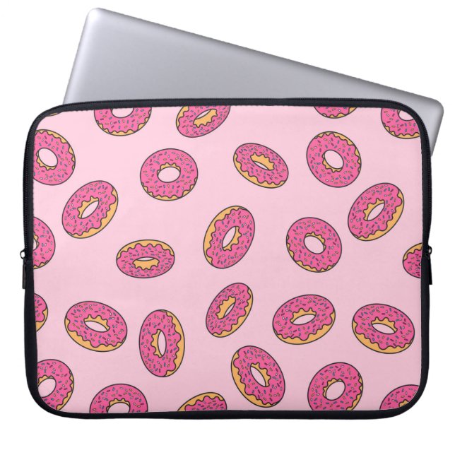 Pink Sprinkle Doughnut Pattern Laptop Sleeve (Front)