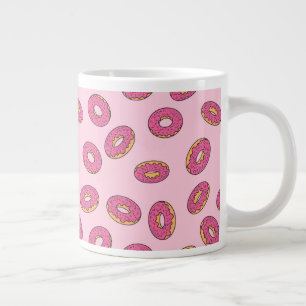 Pink Sprinkle Doughnut Pattern Large Coffee Mug