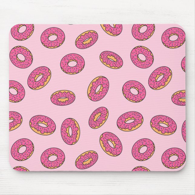 Pink Sprinkle Doughnut Pattern Mouse Pad (Front)