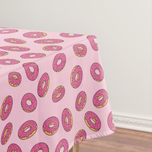 Pink Sprinkle Doughnut Pattern Tablecloth (In Situ)
