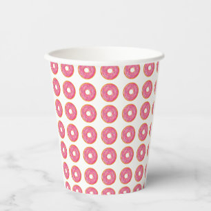 Pink Sprinkle Doughnuts Pattern Birthday Paper Cup