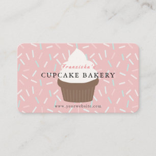Pink Sprinkles Cupcake Bakery Business Card