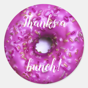 Pink Sprinkles Doughnut   Thank You Classic Round Sticker