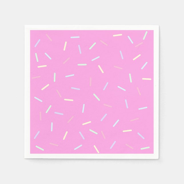 Pink Sprinkles Print Paper Bowl Napkin (Front)